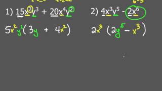 Factoring Polynomials GCF with 2 Variables [upl. by Noryb]