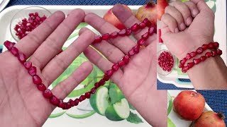 How to make a handmade necklace or bracelet using pomegranate seeds at your home DIY [upl. by Iives636]