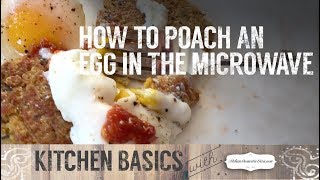 How to Make a Perfect Poached Egg in the Microwave KITCHEN BASICS [upl. by Berri]