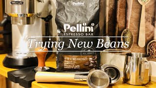 Trying Pellini Coffee Beans With Delonghi Dedica EC685 And Graef CM702 [upl. by Ardried397]