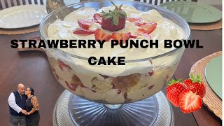 STRAWBERRY PUNCH BOWL CAKE amazing diy cooking cake baking [upl. by Llain]