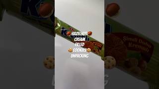 🌰Hazelnut cream filled cookies unpacking🍪Subscribe💚shorts snacks satisfying [upl. by Roddy]