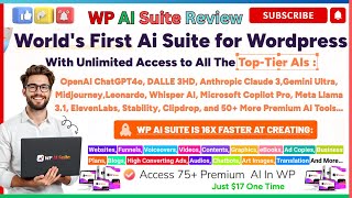 WP AI Suite Review Access 75 Premium AI Tools in WordPress  Full Sales Page Overview [upl. by Dukie859]