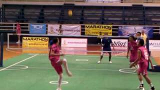 Takrawthailand league 2010 418 1st Regu 2nd set [upl. by Margaretha4]