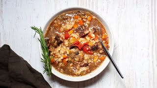 Instant Pot Beef Barley Soup Recipe [upl. by Metah]