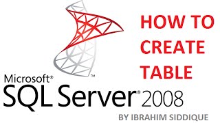 How to Create Table in SQL Server 2008 [upl. by Stoddart]