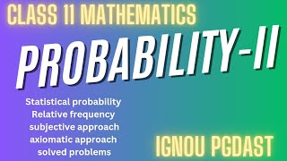 ProbabilityStatistical probabilityRelative frequency approachAxiomatic approachdatascience [upl. by Homovec]