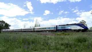 Countrylink XPT Passenger Trains Near Wodonga  PoathTV Australian High Speed Rail [upl. by Eenat]