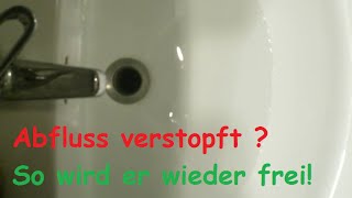 Verstopften Abfluss reinigen mit Hausmittel  freimachen ohne Chemie  Dusche Waschbecken verstopft [upl. by Sanyu]