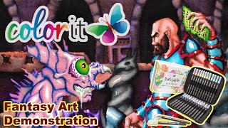 ColorIT Watercolor Brush Markers Fantasy Art Demonstration [upl. by Coucher]