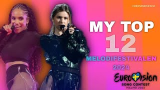 🇸🇪 MELODIFESTIVALEN 2024  MY TOP 12 FINAL [upl. by Donough]