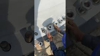 Wind power tower base bolt tightening process Good tools and machinery can increase work efficiency [upl. by Ayhtak361]