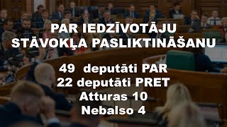 Pasliktināt iedzīvotāju stāvokli slēpjoties aiz quotzaļā kursaquot  Par 49 deputāti  Pret 22 [upl. by Alleciram551]