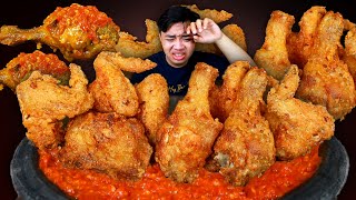 MUKBANG AYAM GORENG BAWANG PUTIH CRISPY GURIH COCOL SAMBAL TERASI TERPEDAS [upl. by Namlak]