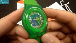 SWATCH Green Lacquered Unisex Watch SUOG103  Eorogr [upl. by Benyamin]