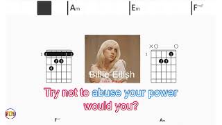 BILLIE EILISH Your Power FCN GUITAR CHORDS amp LYRICS [upl. by Solon]