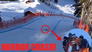 HORROR STURZCRASH Wengen Abfahrt 2024 Marco Kohler [upl. by Attenna]