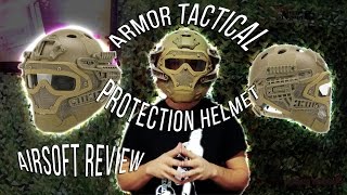 Armor Tactical Protection Helmet  Mesh Mask  Googles  Airsoft Review [upl. by Pozzy]