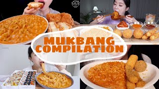 Cheesy Carbo Fire Noodles ASMR Mukbang Compilation [upl. by Len]