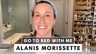 Alanis Morissettes 18Step Nighttime Skincare Routine  Go To Bed With Me  Harpers BAZAAR [upl. by Imaon]