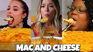 Mukbangers Eating MAC AND CHEESE  ASMR Mukbang Compilation [upl. by Mavilia]