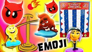 Emoji Movie Disk Drop Game with PlayDoh Drill N Fill Devilicious Gene Smiler Jailbreak amp Hi5 [upl. by Pail]