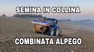 Semina in COLLINA con COMBINATA ALPEGO AS PRO  DP 400 e Newholland T7250 [upl. by Rafferty]