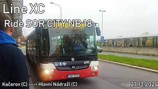 Line XC Ride SOR CITY NB 18 to Hlavní Nádraží C [upl. by Kym]