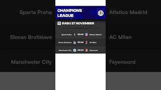 JADWAL LENGKAP CHAMPIONS LEAGUE PEKAN KE 5 championsleague ligachampions jadwalbola [upl. by Emse]