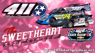 411 Motor Speedway  Sweetheart  Crate Late Model Qualifying  Feb 18 2023 [upl. by Adim747]