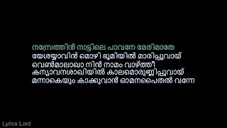 നസ്രേത്തിൻ LYRICS Video The Priest Nazarethin Song With Malayalam Lyrics Nazarethin ThePriest [upl. by Lukey]