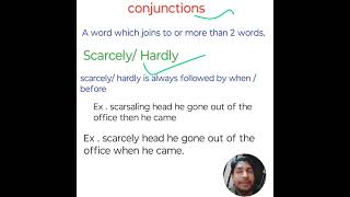 Use of HardlyScarcely  Conjunction  basic english grammar  english facts with Anuj Mishra sir [upl. by Anneyehc786]