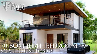 Modern Minimalist Design  Small House Design 3Bedroom  70 Sqm Only [upl. by Wahlstrom]