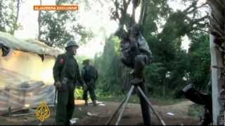 Myanmar continues to strike Kachin stronghold [upl. by Yuu]