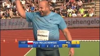 Piotr Malachowski Personal best discus Poland 7184meters PB at the 2013 FBK games Hengelo [upl. by Bremen]