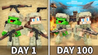 Mikey and JJ Survived 100 Days As Army in Minecraft Maizen [upl. by Merlin]