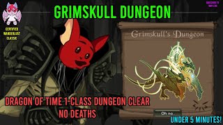 AQWorlds Grimskull Dungeon 1Class Clear Guide Dragon of Time [upl. by Ayotac]