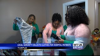 Sorority collects clothes for patients in the hospital [upl. by Ashford332]