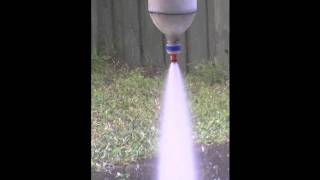 Water rocket  Jet foaming static thrust test [upl. by Eillib940]