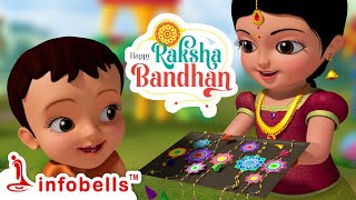 Happy Raksha Bandhan Happy Raksha Bandhan  Hindi Rhymes amp Kids Songs  Infobells rakshabandhan [upl. by Lorac]