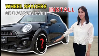 BMW Mini Cooper S 2020 Review  How to install BONOSS wheel spacers and wheel studs step by step [upl. by Lisa158]