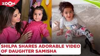 Shilpa Shettys daughter Samisha tries on her mothers high heels in this ADORABLE video [upl. by Atnima]