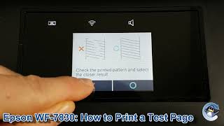 Epson WorkForce WF7830DTWF How to Print a Nozzle Check Test Page [upl. by Helbon]