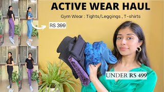 HUGE ACTIVE WEAR HAUL  Under 499  Gym wear tights Tshirts activewear clovia [upl. by Maureene]