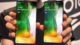 Samsung Galaxy S10 vs S10 Plus  Sidebyside comparison [upl. by Koch]