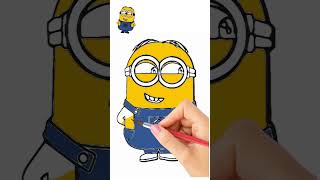 Minions Coloring Sketch Drawing drawing animation bedtimestories minionstory [upl. by Samale784]