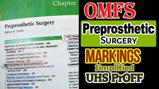 PREPROSTHETIC SURGERYORAL SURGERY Markings For UHS BDS proff OMFS and UQs and UHS Mcqs [upl. by Lauree]