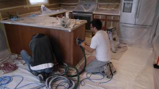 Kitchen Cabinet Painting  tips tools how to guide [upl. by Eppillihp886]