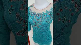 Model kebaya payet modern biru tosca [upl. by Ikir52]