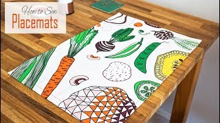 How to Sew Simple Placemats  Easy amp Quick DIY Sewing Project for Beginners  Mitred Corners [upl. by Etnelav]